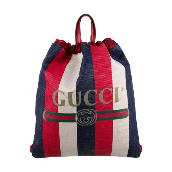 Gucci NWT Sylvie GG Web Stripe Logo Drawstring Backpack Sling Tote Bag - Picture 1 of 7